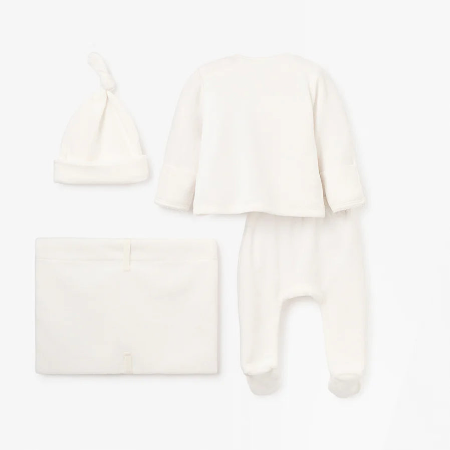 Whisper White Velour Welcome to the World Bag Set