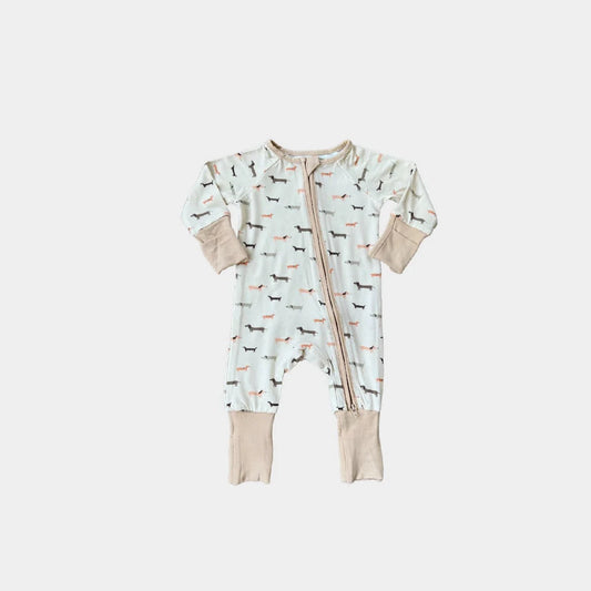 Weiner Dog Footless Romper Pijama