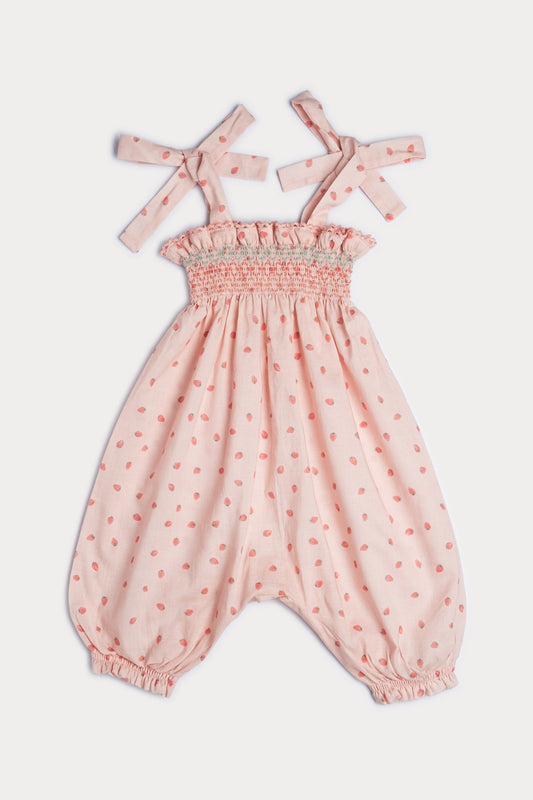 Fraises Audrey Smocked Romper