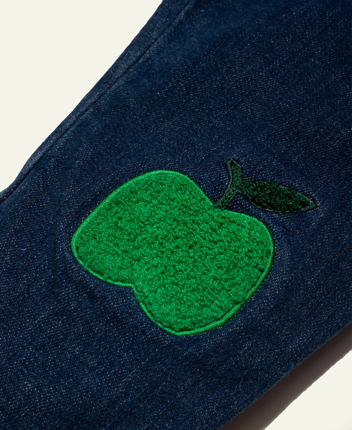 Recycled Denim Green Apple Patch Baby Pant