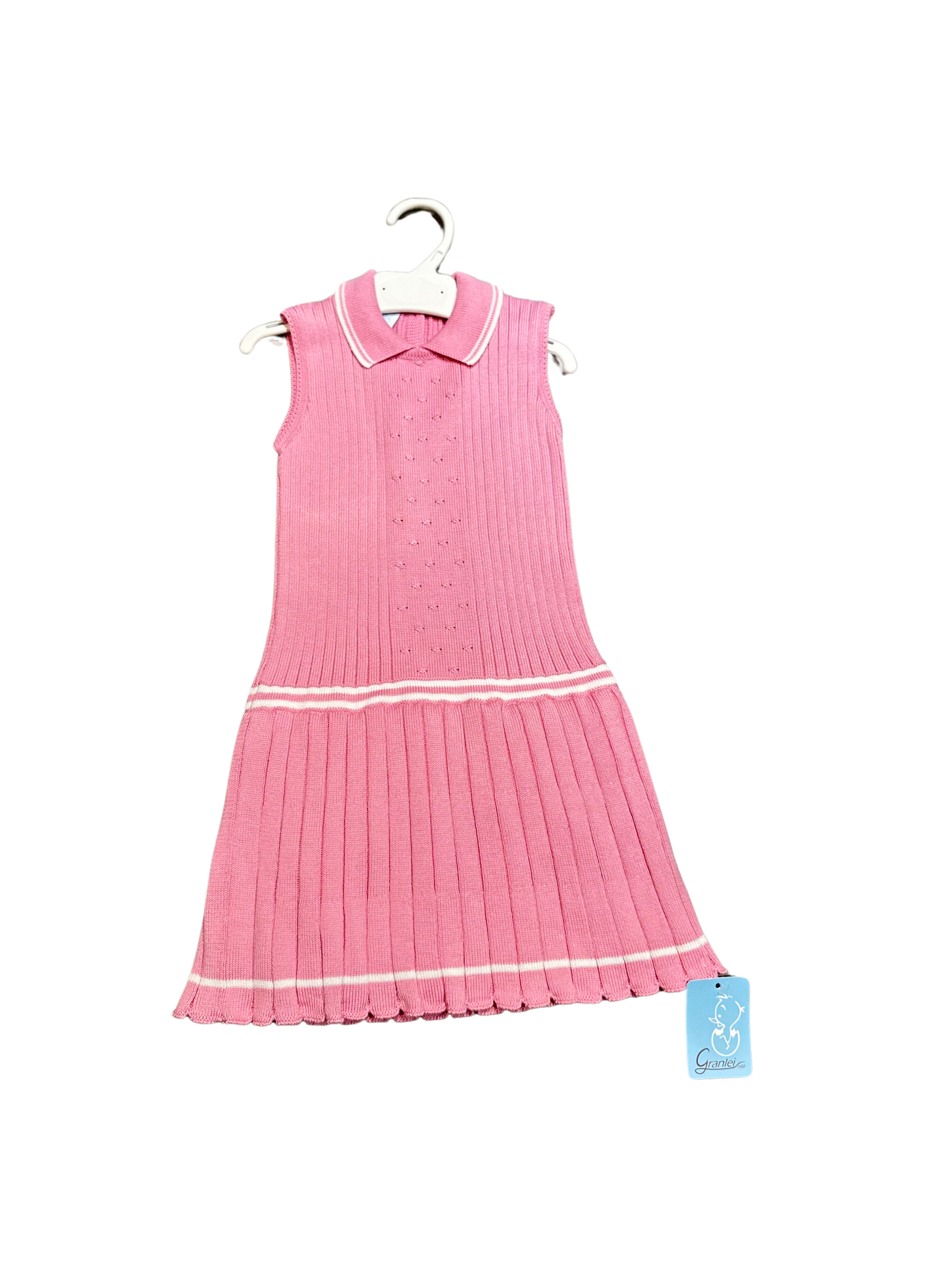 pink pleated tennis dress The Children's Place Girls Quick Dry Contrast Halter Pleated Tennis Dress | Size 2XL (16) | Pink