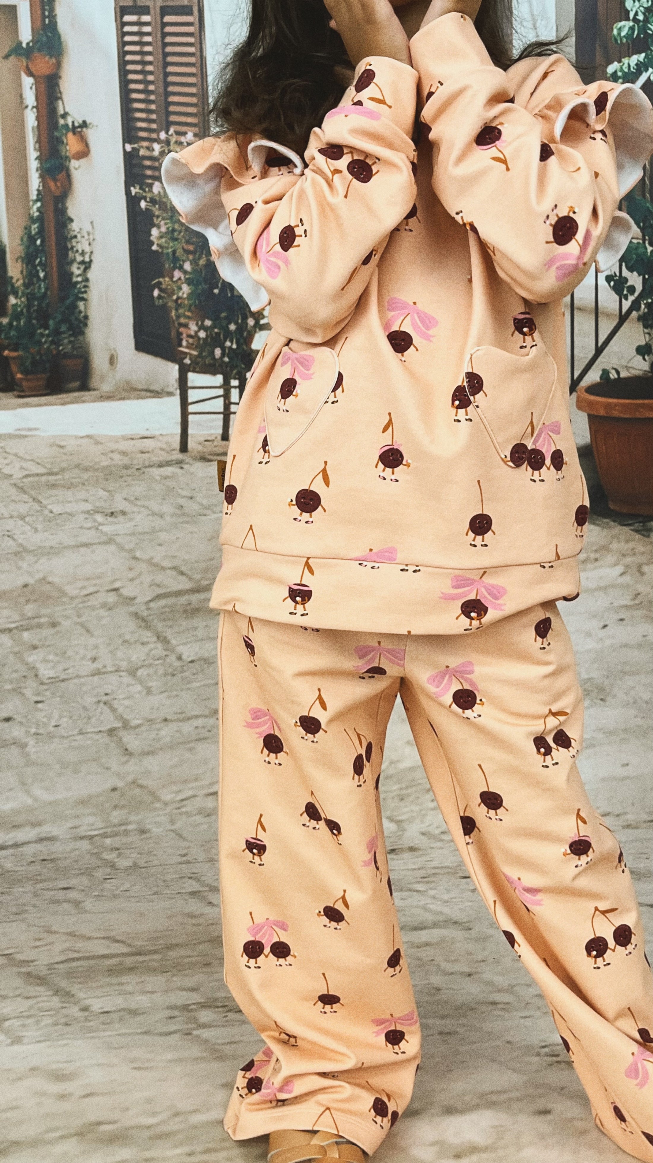 Sweater with Cherry Love Print