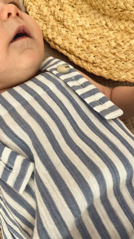 Striped Cotton Overall