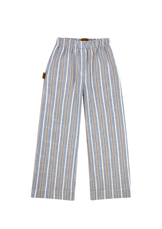 Pants with Blue and Taupe Stripes