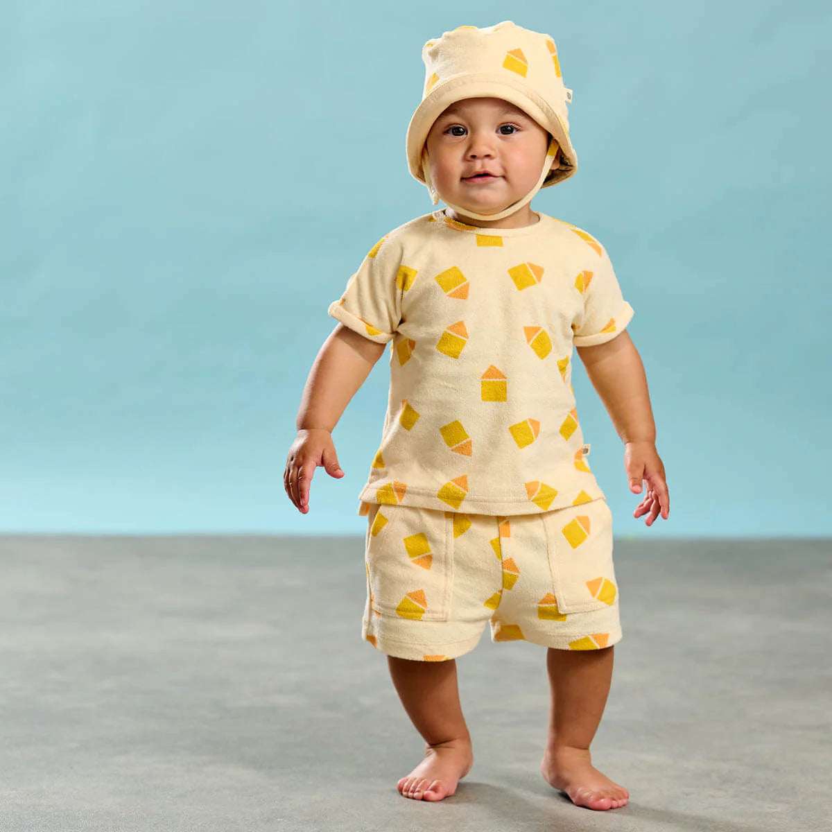 Shoreline Yellow Beach Hut Towelling Shorts