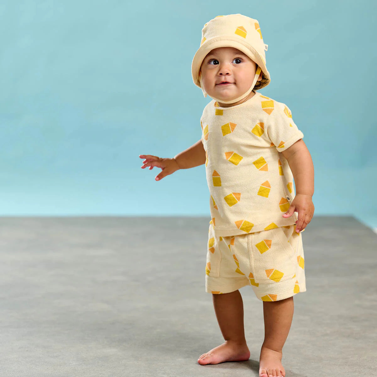 Shoreline Yellow Beach Hut Towelling Shorts