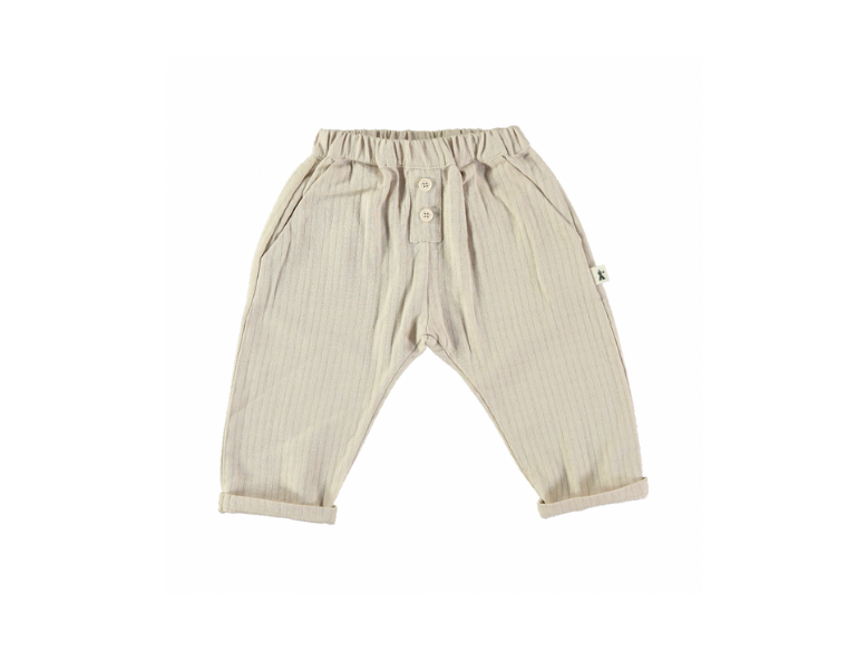 Elastic Waistband Button Trousers