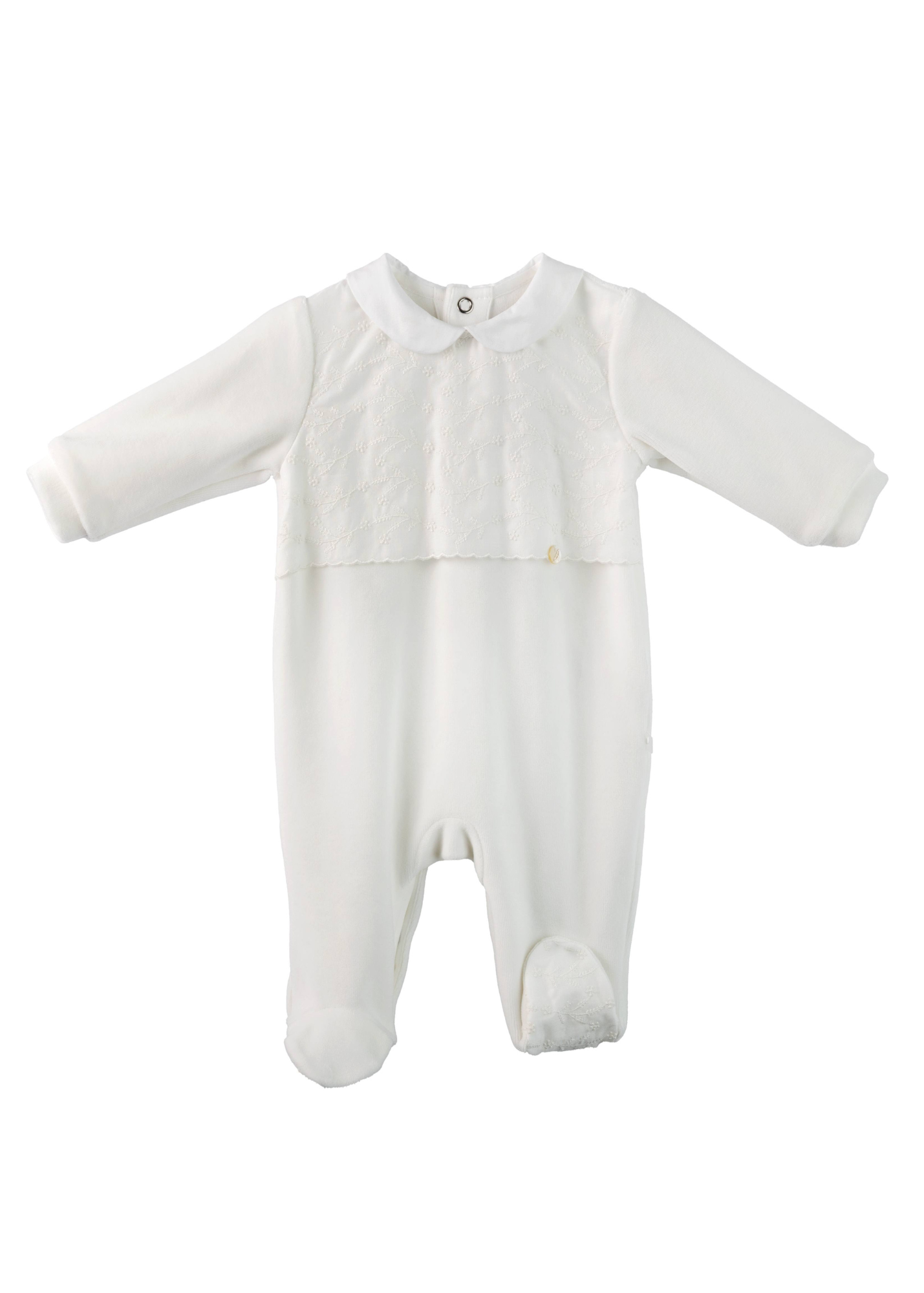 Ivory Embroidered Cotton Babygrow