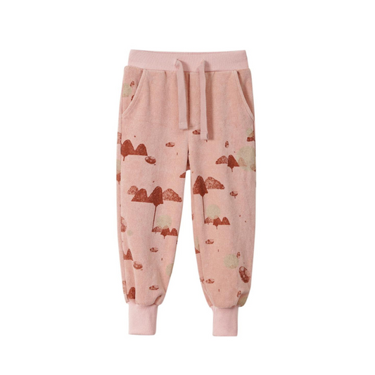 Pink Printed Terry Joggers