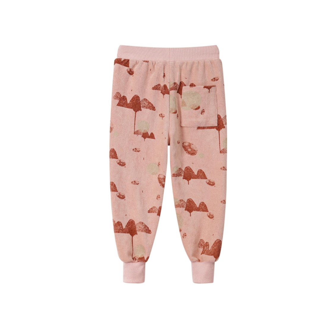 Pink Printed Terry Joggers