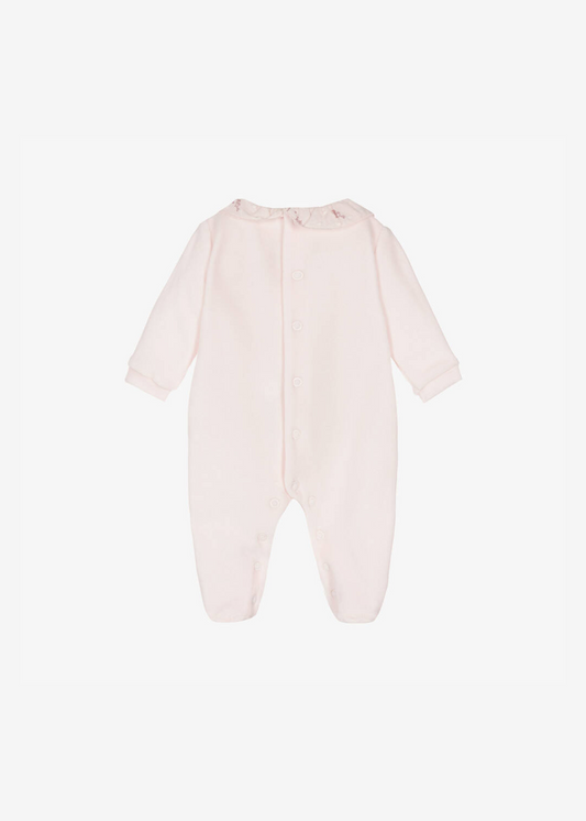 Pink Voile Velour Footie