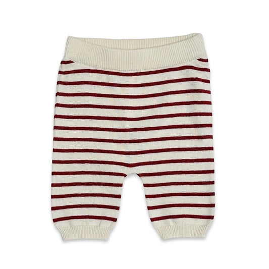 Strawberry Red Stripe Knit Legging Pants