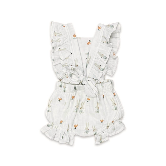 Bunny Ruffle Tie Back Short Romper