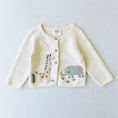 Load image into Gallery viewer, Animal Safari Embroidered Baby Cardigan Sweater
