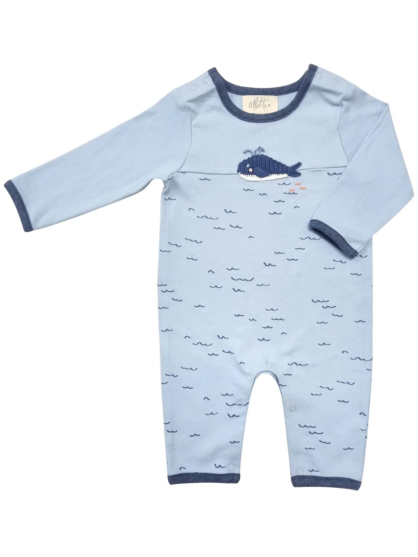 Crochet Wilbert Whale Baby Romper