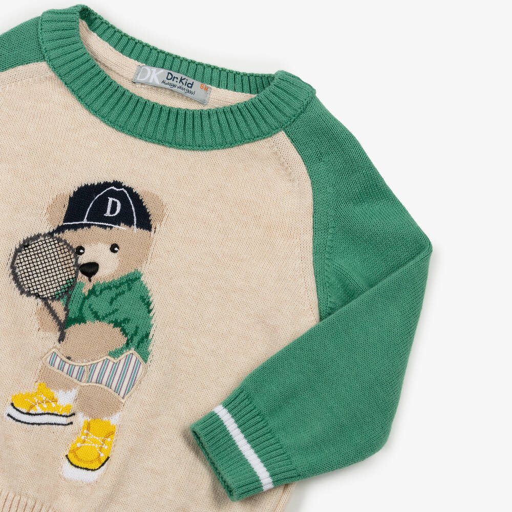 Green Tennis Bear Sweater