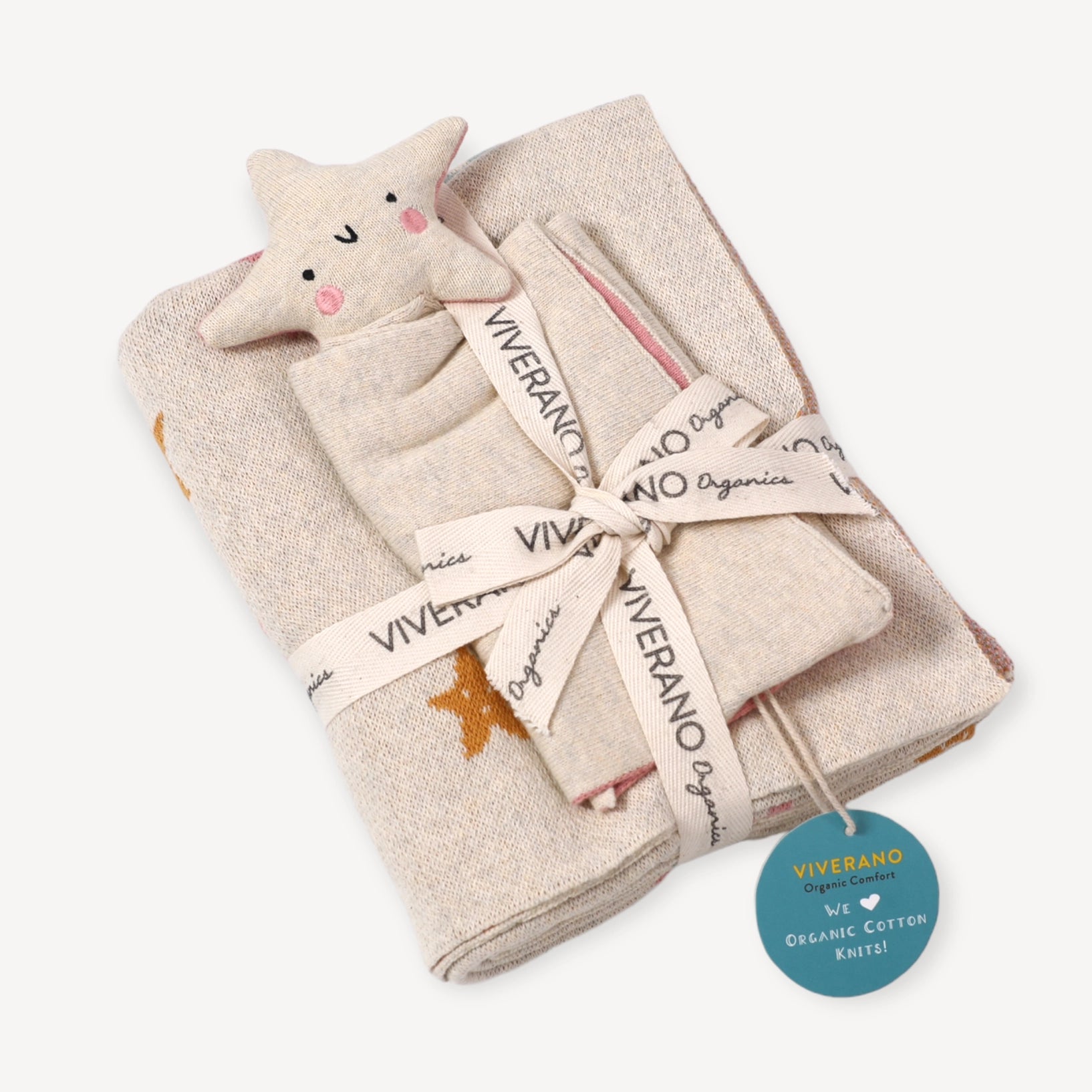 Stars Baby Jacquard Knit Blanket & Lovey Gift SET