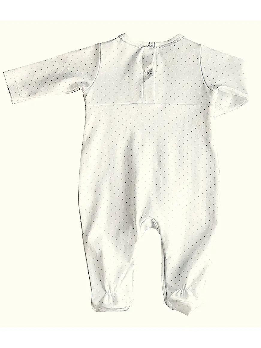 Sheep Hand Smocked Baby Footie Pima Cotton