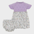 Load image into Gallery viewer, Set Dress+diaper Cover Lavender Flowers
