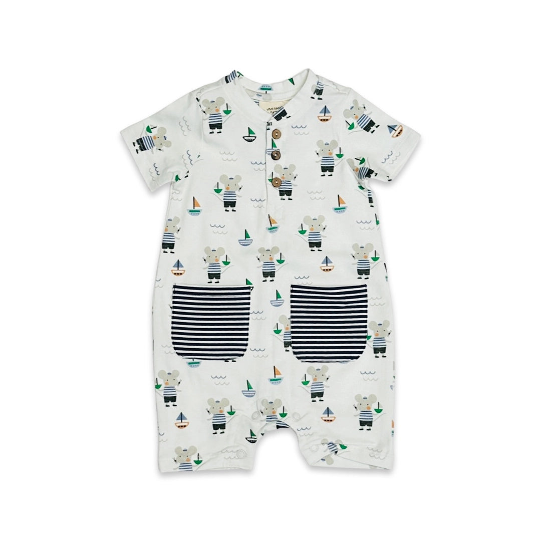 Mouse Sailor Pocket Short Romper