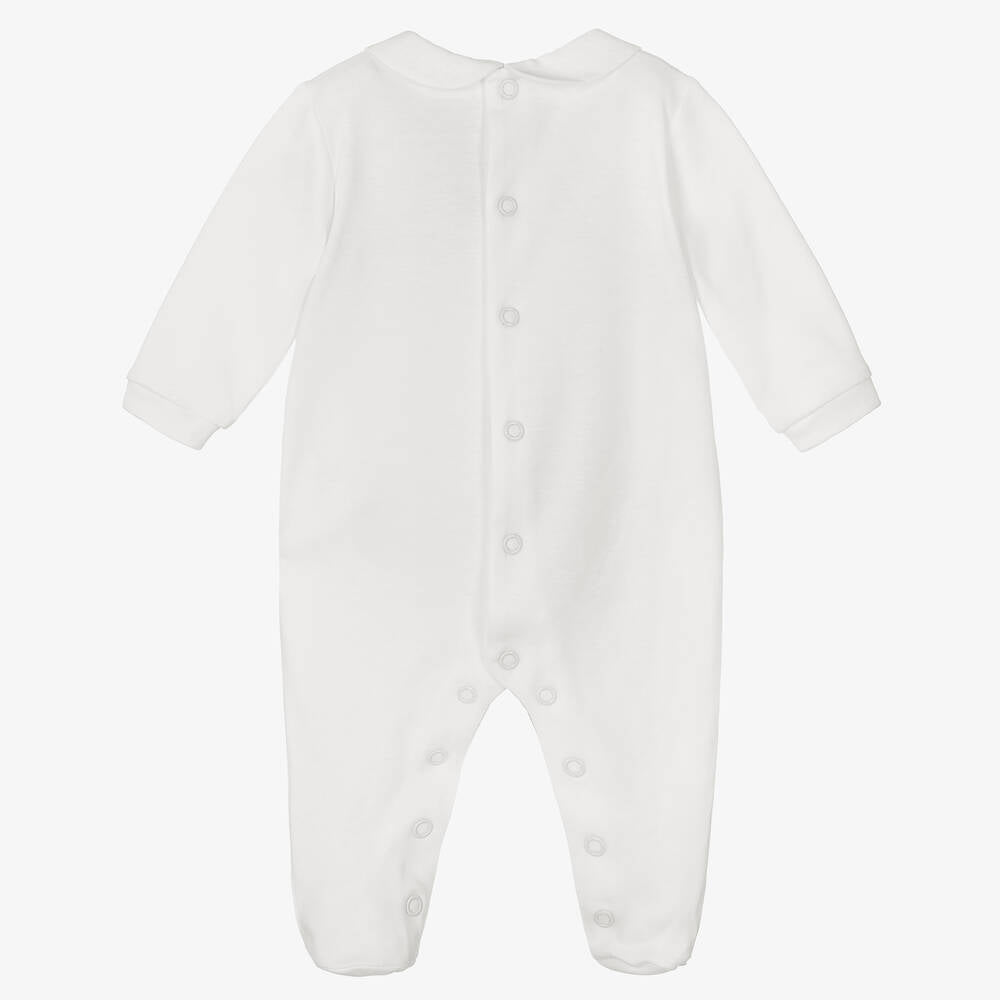 Ivory Embroidered Cotton Babygrow