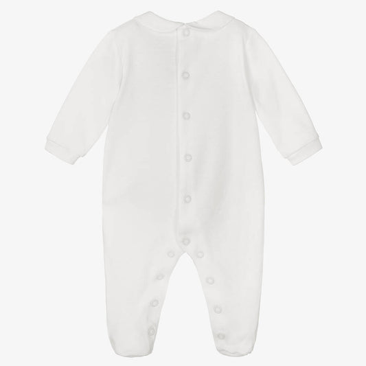 Ivory Embroidered Cotton Babygrow