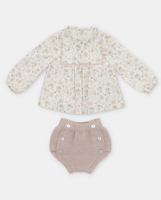 Peonia Blouse and Knit Bloomer Set