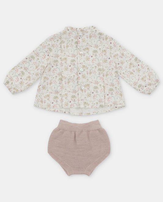 Peonia Blouse and Knit Bloomer Set