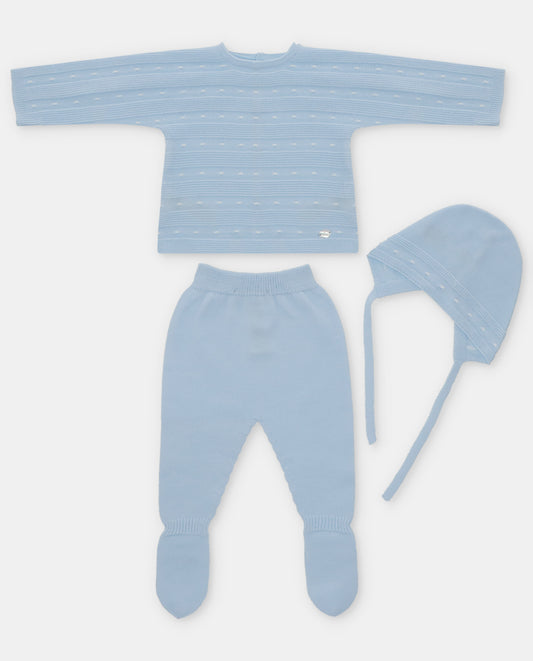 Dolcezza Blue Knit Layette Set