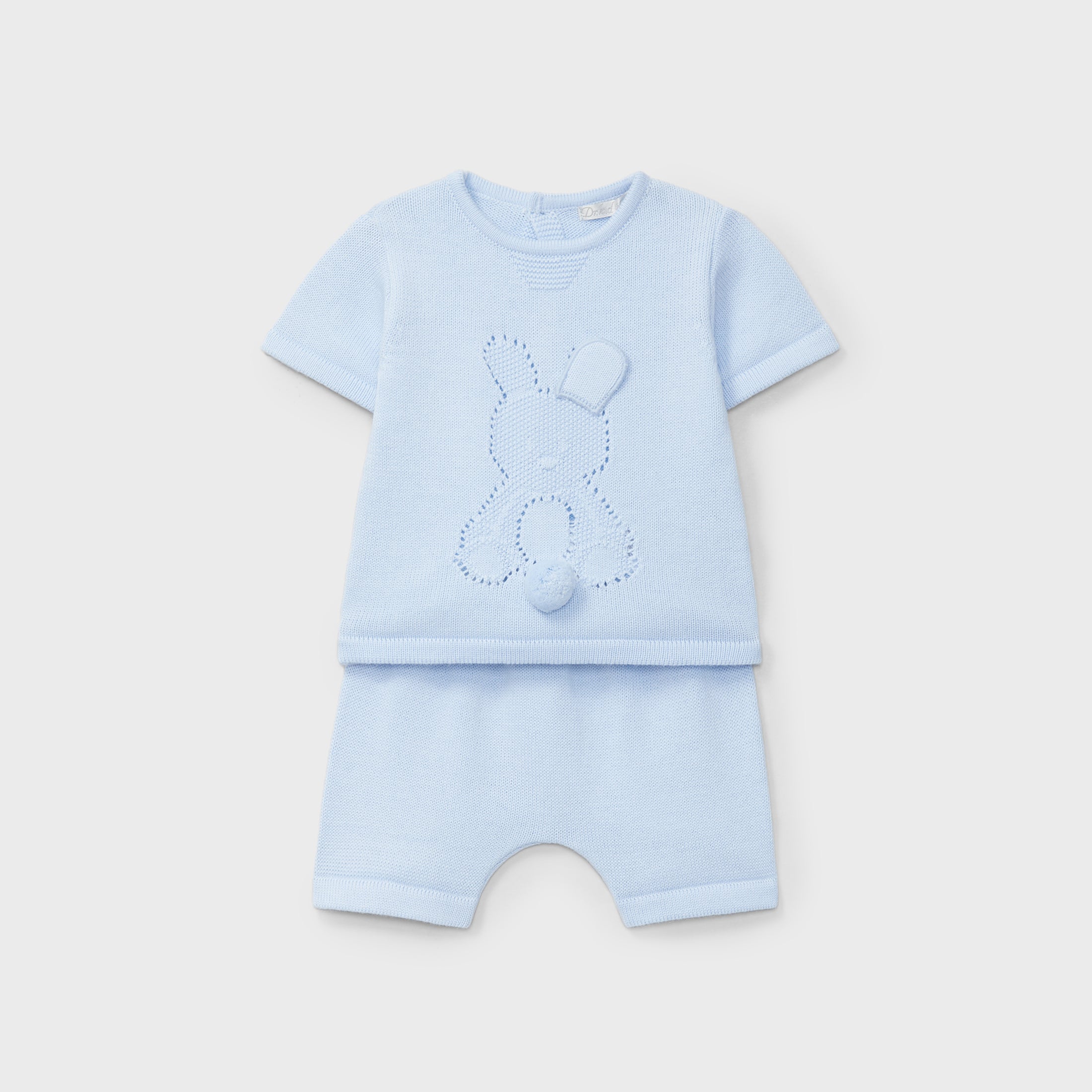 Bunny Blue Knitted Shorts Set