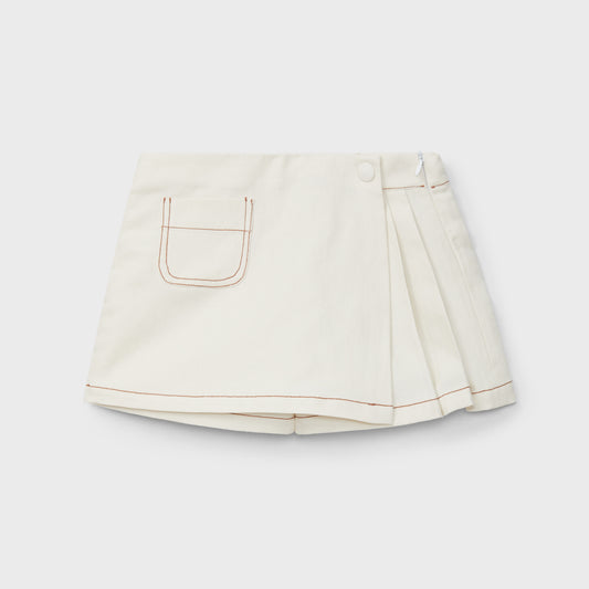 Off White Pleated Skort