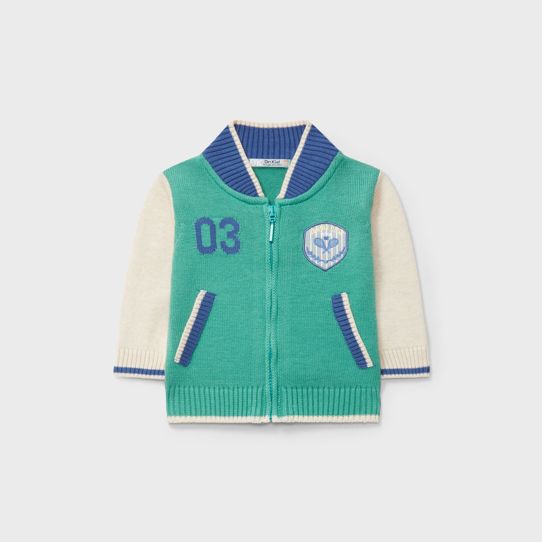 Green Knit Varsity Jacket