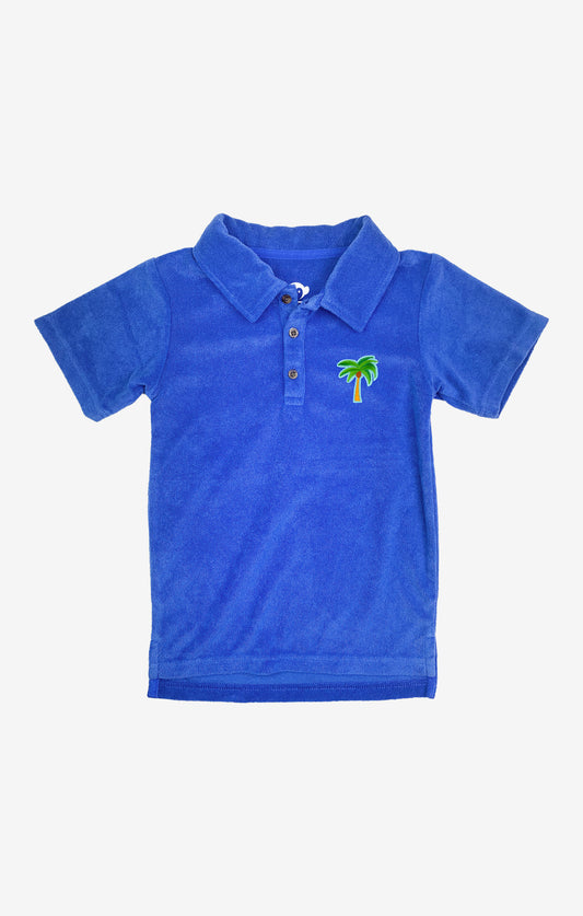 Blue Fairbanks Palm Tree Polo